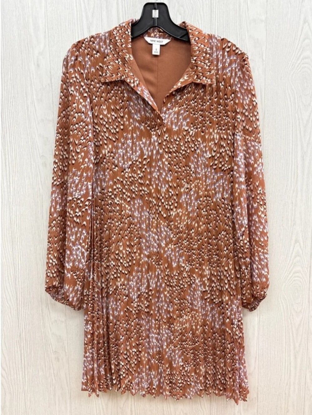 Nine West Pleated Georgette Dress